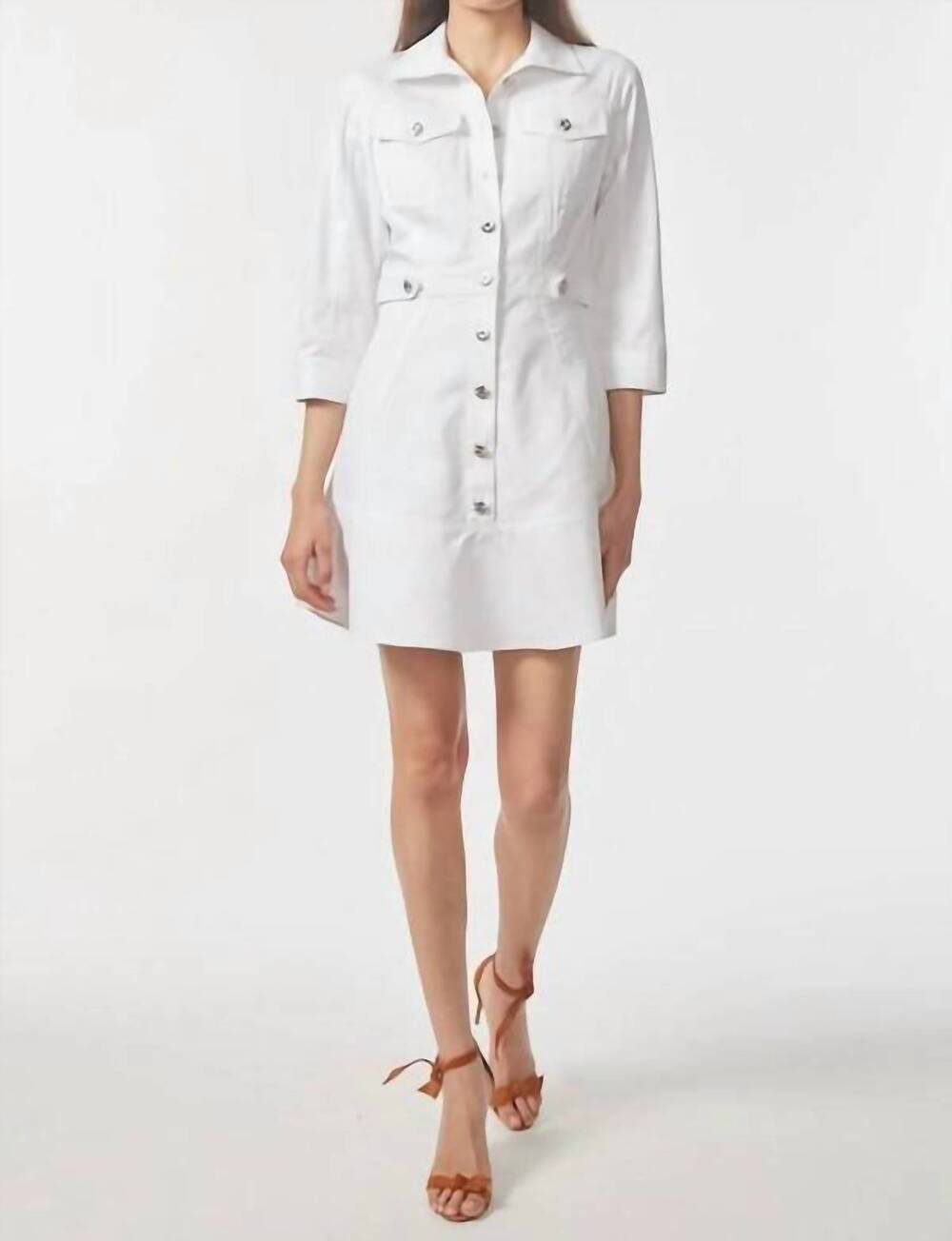 NEW GILNER FARRAR livia mini dress in white